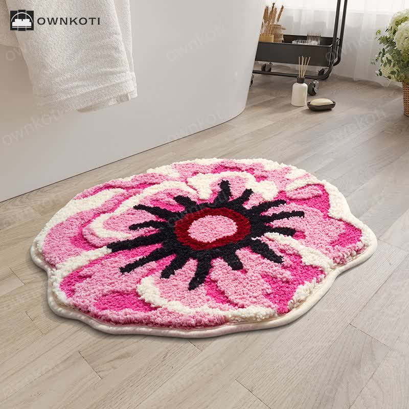 Cartoon Shell Daisy Flower Absorbent Floor Mat
