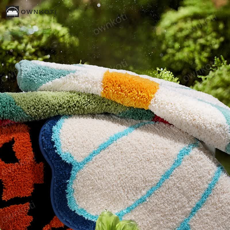 Cartoon Shell Daisy Flower Absorbent Floor Mat